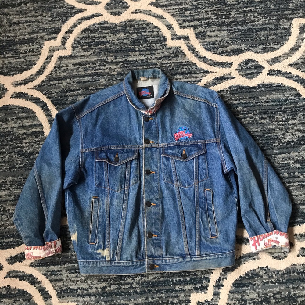 Vintage Planet Hollywood Denim Jacket Sz M GUC
